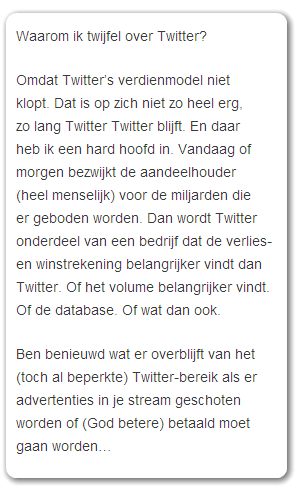 twijfelen over twitter